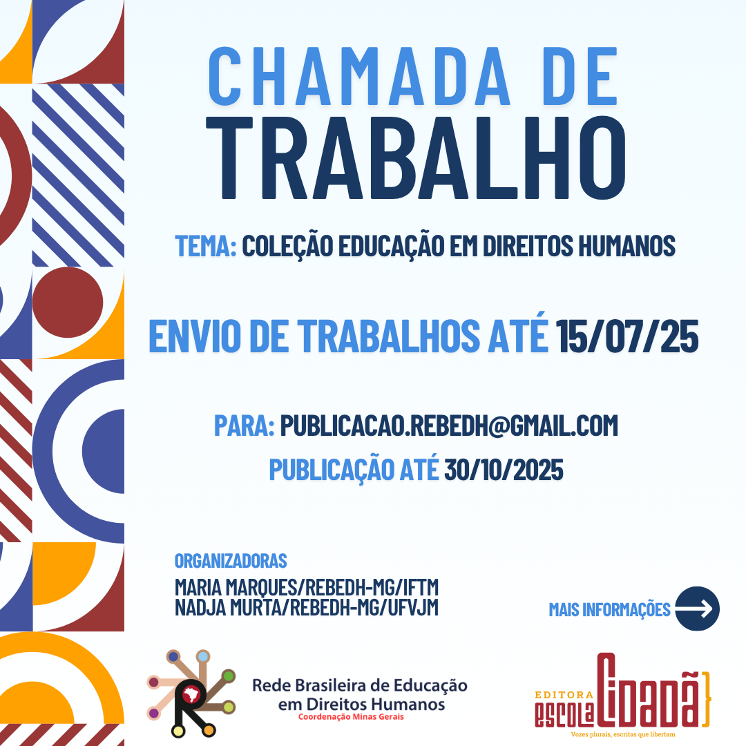 ReBEDH-MG  Realiza chamada de trabalhos para o primeiro volume da Coleção Educação em Direitos Humanos.