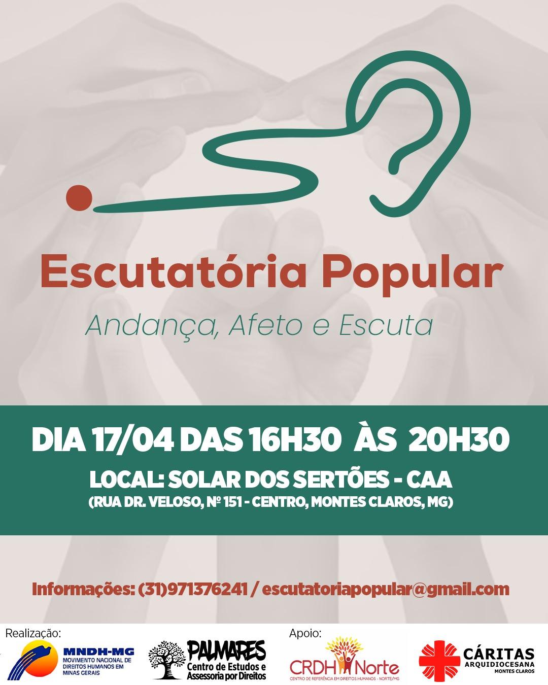 Montes Claros, Recebe a Primeira Escutatória Popular: “Andança, Afeto e Escuta”